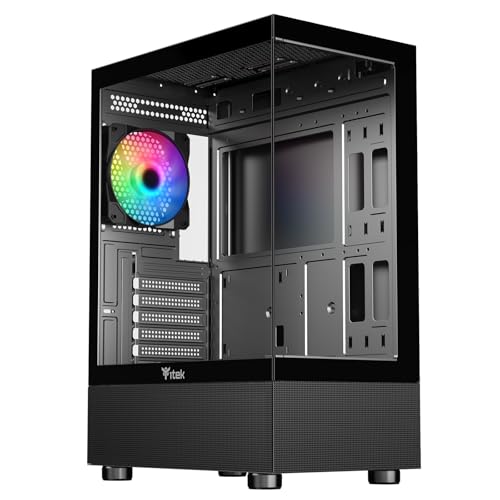 Itek Case SHOWBUI 33B – Gaming-Tower, ATX, 12-cm-ARGB-Lüfter, Seiten- und Frontplatte aus Temp-Glas von iTek