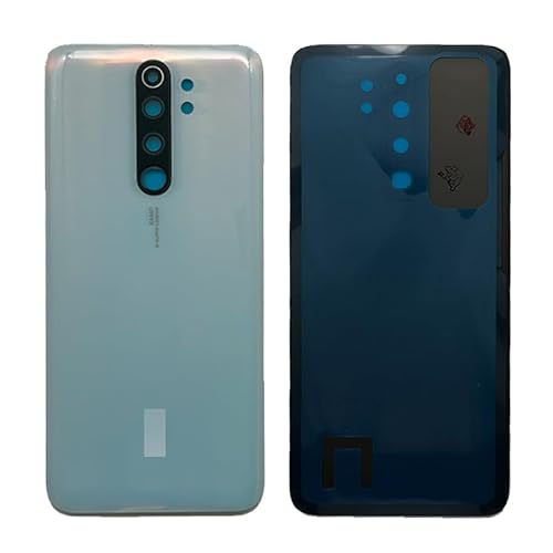 iYAiYO Hintere Abdeckung aus Glas mit Kameralinse für Xiaomi Redmi Note 8 PRO M1906G7I, M1906G7G, Ersatzteil des Gehäuses, Batterieabdeckung hinten mit vorinstalliertem Aufkleber, weiß von iYAiYO