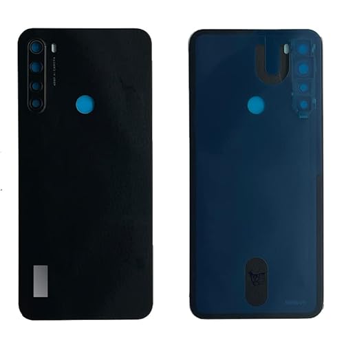 iYAiYO Rückseitige Glasabdeckung mit Kameralinse für Xiaomi Redmi Note 8, Ersatzteil des Gehäuses, Batterieabdeckung hinten mit vorinstalliertem Klebstoff, Schwarz von iYAiYO