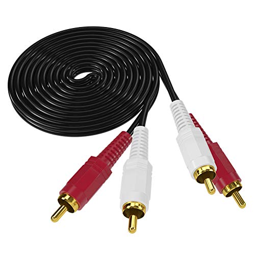 iYueMps 3m 2 Cinch kabel, 2 Cinch Stecker auf Stecker Aux Kabel Stereo Audio RCA Kabel für Verstärker, Heimkino, Fernsehen, DVD von iYueMps