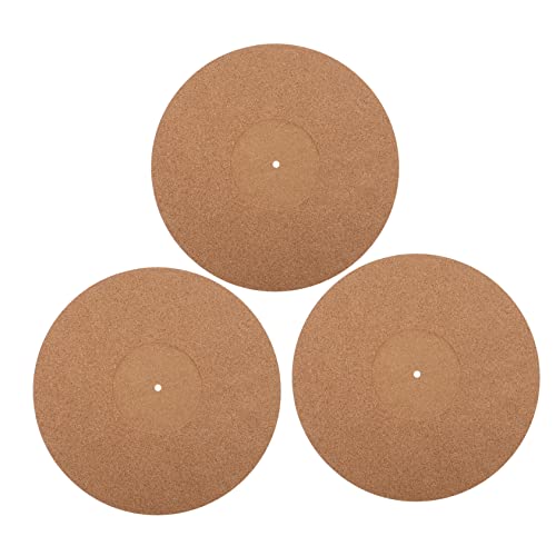 3st Schallplattenmatte Aus Kork Runde Servierplatte Quadrate Aus Korkplatten Korkuntersetzer Rund Plattenspieler Korkunterlage Für Audioaufzeichnungen Abspielgerät Planke Brown ibasenice von ibasenice