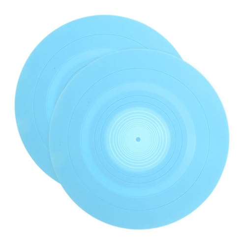 ibasenice 2St Vinyl-Plattenspieler pädiprotect the prot Plattenspielerzubehör Schallplatte die stoffies Retro gummimatte drehteller Zubehör für Plattenspieler Vinyl-Slipmat Kieselgel Blue von ibasenice