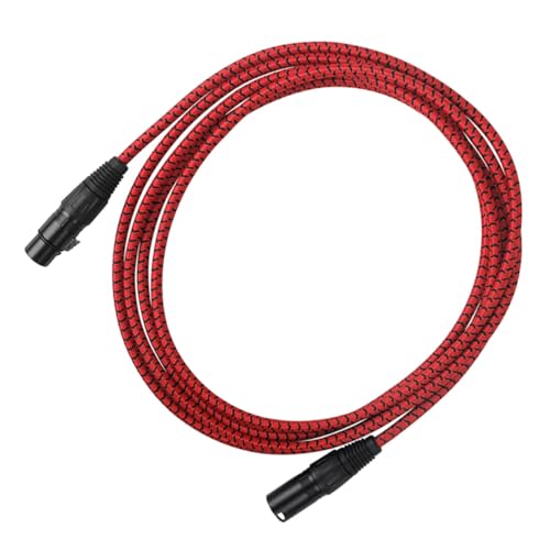 ibasenice 3 Gitarrenkabel XLR-zu-XLR-Kabel Mikrofonkabel von Stecker auf Buchse Mikrofon versorgung kurzes XLR-Kabel guitar cable speaker cables Mikrofonzubehör XLR-Mikrofonkabel Metall rot von ibasenice