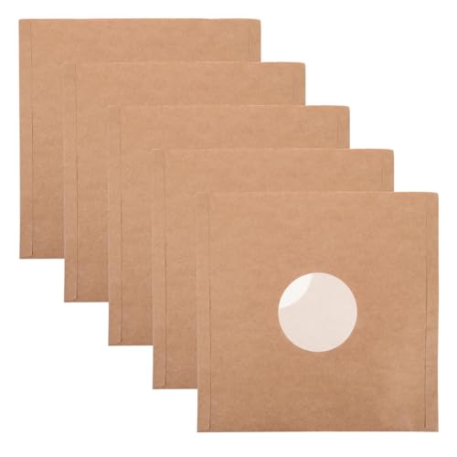 ibasenice 5 Stück 12 Schallplattentasche aus Vinyl Hüllen für Schallplatten Vinyl-Schutzhüllen matte Vinylhüllen Schallplattenschutz Albumschutzhüllen matte Albumcover Papier Light Brown von ibasenice