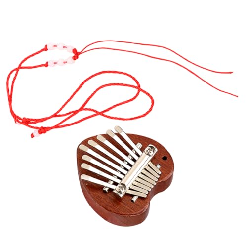 ibasenice 8 Yinkalimba Finger-daumen-klavier Musikalische Klaviatur Musikinstrumente Tastaturmusik Maultrommel Fingerklavier Tuner Chakra-regentrommel Klavierständer Hölzern Light Brown von ibasenice