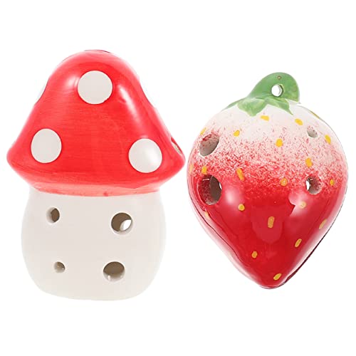 ifundom 2 Stück 6 Okarina Xun- Musikinstrumente Für Kinder Chinesisches Xun-instrument Kinder Mini-spielzeug Ocarina-instrument Erdbeere Ocarina-instrumentenpilz Keramik Rot von ifundom