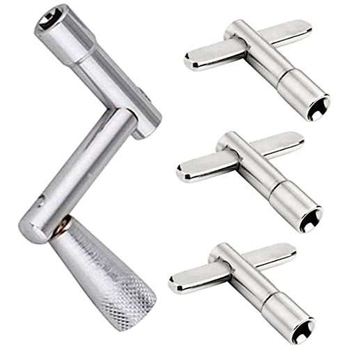 ifundom 4 Stück Trommelschlüssel Drum-Key-Tool Instrumententeile nützliche Drumkeys Drum-Tuning-Zubehör Trommeltasten Drum-Tuning-Tool Teile für Schlaginstrumente verchromter Stahl Silver von ifundom