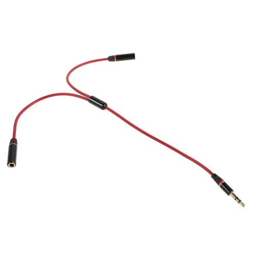 ifundom Audio Splitter Kabel Klinke Auf Klinke Y Adapter Für Mikrofon Und Kopfhörer Rotes Verlängerungskabel Für Headset Und Audiogeräte von ifundom