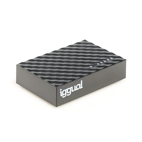 iggual - Gigabit LAN Ethernet Switch Netzwerk 5 Ports 10/100/1000 Mbit/s - Plug & Play - Niedriger Stromverbrauch - Selbstverwaltung von iggual