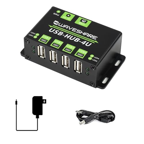 4 Ch USB 2.0 Ports Industrial-Grade Wall-Mounted USB HUB Expansion 480Mbps Data Rate Onboard HUB Chip Multiple Protection Circuits for Mac OS/Linux/Windows 11/10/8.1/8/7/XP von iiunius