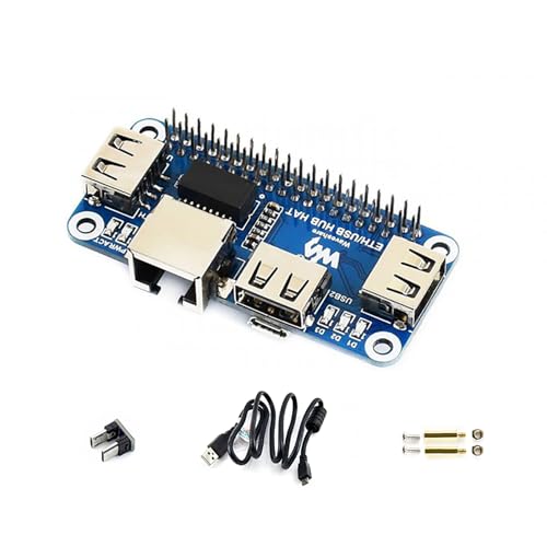 Ethernet/USB HUB HAT Expansion Board for Raspberry Pi 4 B/3 B+/3 B/2 B/Zero/Zero W /2 W/Zero WH/2WH with 1 RJ45 10/100M ETH Port 3 USB Ports Compatible with USB2.0/1.1 Onboard Multi Indicators von iiunius