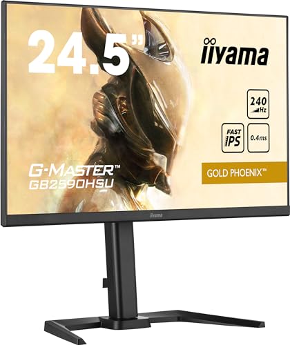 iiyama G-Master Gold Phoenix GB2590HSU-B5 62,2cm 24,5" Fast IPS LED Gaming Monitor Full-HD HDMI DP USB3.0 0.4ms 240Hz FreeSync Premium HDR400 Höhenverstellung Pivot schwarz von iiyama