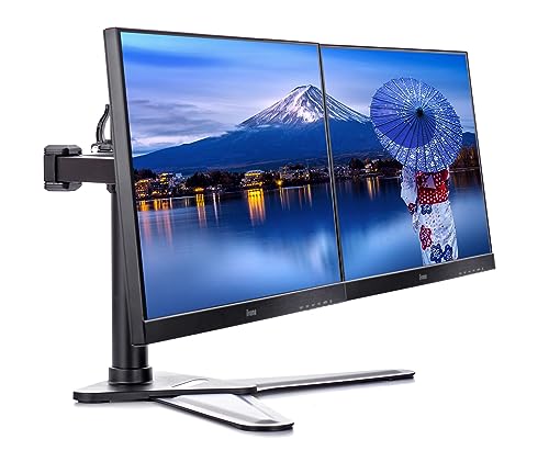 iiyama DS1002D-B1 Standfuß duale Monitorhalterung (für Displays bis 30 Zoll und maximal 10kg / Monitor) schwarz von iiyama