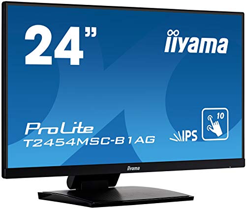 iiyama Prolite T2454MSC-B1AG 60,5cm 23,8" IPS LED-Monitor Full-HD 10 Punkt Multitouch kapazitiv VGA HDMI USB 3.0 IPX1 AntiGlare-Beschichtung Höhenverstellung schwarz von iiyama