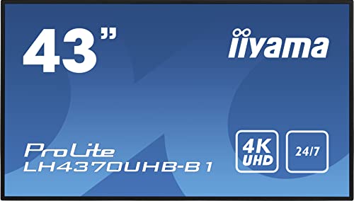 iiyama ProLite LH4370UHB-B1 108cm (42.5") Digital Signage Display VA LED Panel 4K UHD (HDMI, USB2.0, RS-232c, RJ45) Mediaplayer, Android OS, 24/7, 700 cd/m², schwarz von iiyama