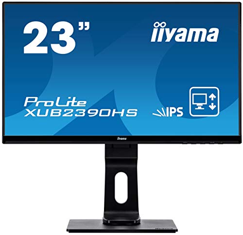 iiyama Prolite XUB2390HS-B1 58,4cm (23") AH-IPS LED-Monitor Full-HD (VGA, DVI, HDMI) Ultra-Slim-Line, Höhenverstellung, Pivot, schwarz von iiyama