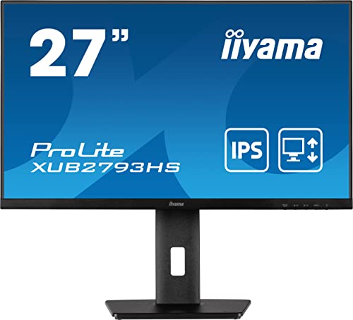 iiyama Prolite XUB2793HS-B6 68,6cm 27" IPS LED-Monitor Full-HD 100Hz HDMI DP Höhenverstellung Pivot FreeSync Slim-Line schwarz von iiyama