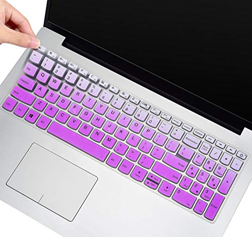 Tastatur-Abdeckung für 2020 2021 Lenovo Ideapad 3 15 15,6 17,3 Zoll Laptop Tastatur-Schutzfolie (mit Ziffernblatt), 2021 Lenovo Ideapad 3 15 17,3 Zubehör, Ombre Purple (US-Layout) von imComor