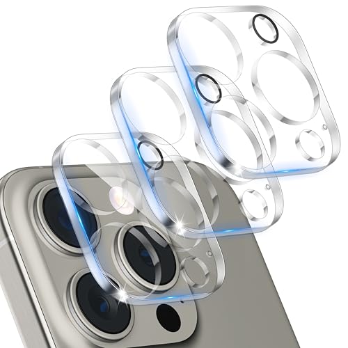 imluckies 3 Stück Kameraschutz für iPhone 16 Pro - iPhone 16 Pro Max Panzer Schutz Glass Folie, 9H Härte & HD Klar, Anti-Kratzer Kamera Schutzfolie 2024, Durchsichtig von imluckies