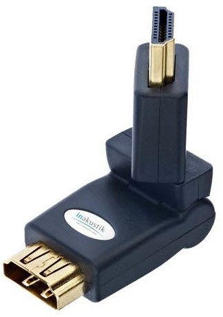 Premium HDMI Winkeladapter 360° schwarz von in-akustik