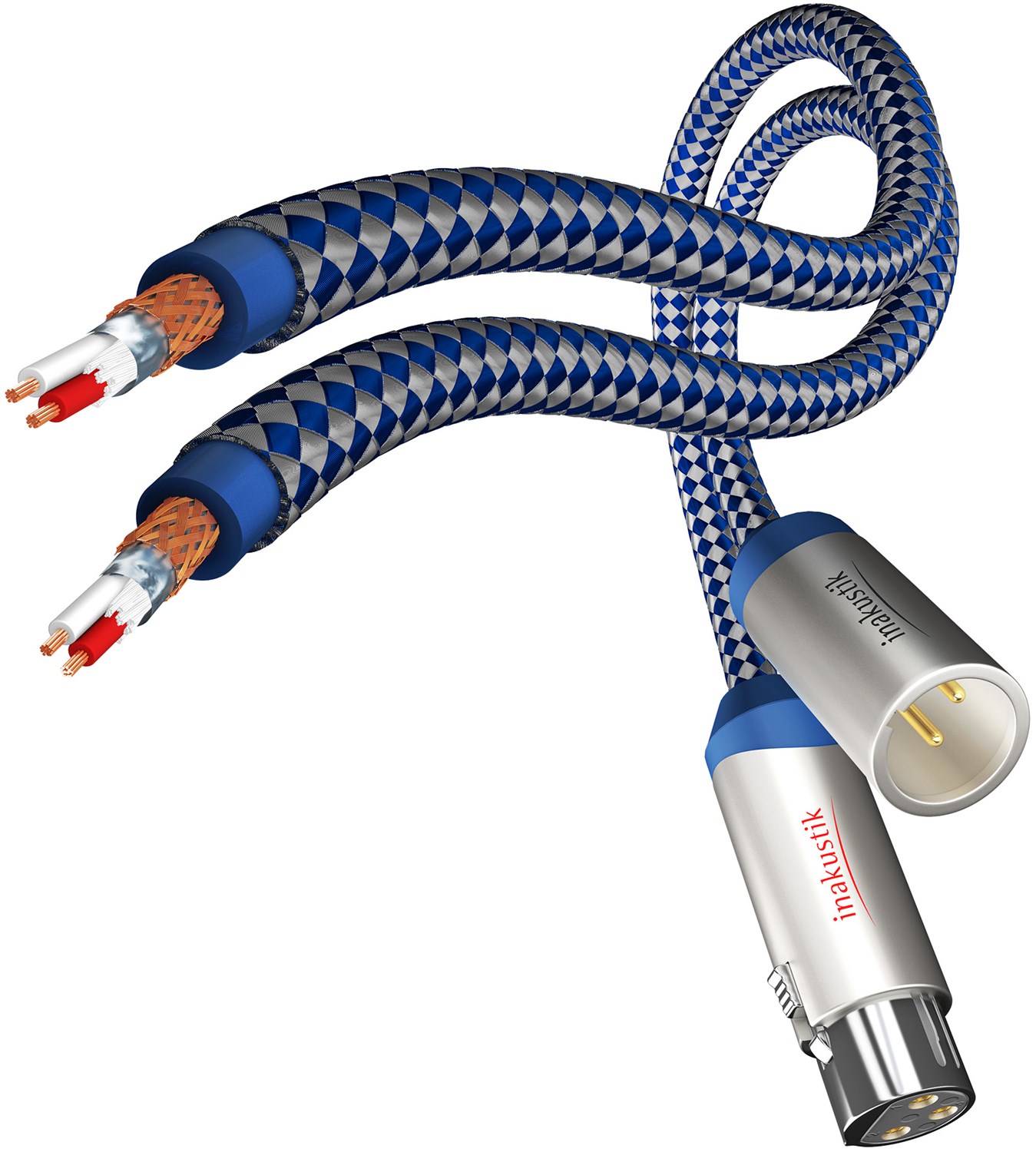 XLR (m)  XLR (w) Stereo (3,0m) XLR-Kabel blau/silber von in-akustik