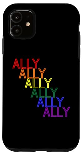 Hülle für iPhone 11 ALLY für LGBTQIA+ Verbündete Regenbogen Queer Typografie von incurablehippie