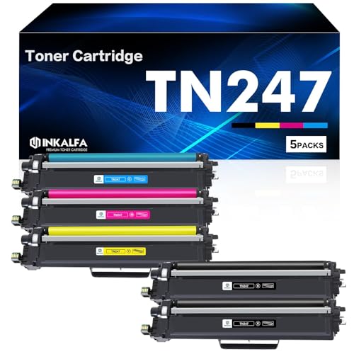 TN-243CMYK MFC L3750CDW TN247 Toner: 5er-Pack MFC-L3770CDW Kompatibel für Brother DCP-L3550CDW MFC-L3750CDW TN243CMYK TN 243CMYK DCP-L3510CDW MFC-L3710CW HL-L3210CW HL-L3230CDW TN-243 TN-243BK TN243 von inkalfa