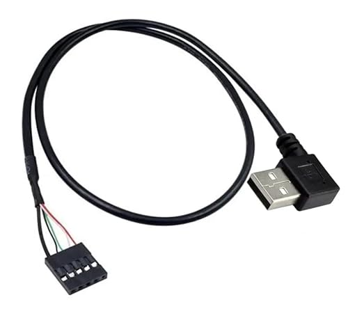 innov8 USB-A 2.0 Stecker auf 5-polige Buchse, 2,54 USB-Header PCB Motherboard-Kabel – linker Winkel, schwarz von innov8