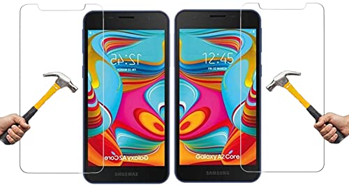 ino 2x Schutzglas kompatibel mit Samsung Galaxy A2 Core Panzerglas harte Schutzfolie Panzerfolie Displayschutzglas Harte Folie Schutz Glasfolie Displayglas 9H von ino