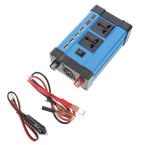 iplusmile 1 Satz Wechselrichter Autozubehör Autoadapter Autostecker Konverter Auto Netzteil Ladegerät Adapter Auto LCD Display Konverter Blau Gummi von iplusmile