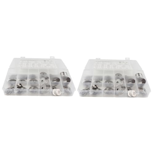 iplusmile 2 Sätze M5 M8 M10 Unterlegscheibe Hochdruckreiniger Zauberstab Ablassschraube Stecker Reparatur Hydrant Flacher Dichtungsring Waschmaschine Reparieren Silver 165 Stück * 2 von iplusmile