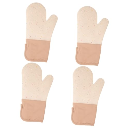 iplusmile 4 Stück Ofenhandschuhe Hibachi-Grill Kochen grillhandschuhe küchenmaschiene ofenzubehör oven glove küchenaccecoires cooker wärmeisolierte Handschuhe Küchenhandschuhe Baumwolle von iplusmile