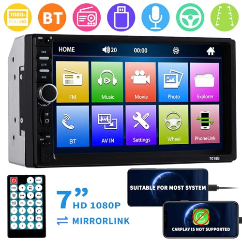 iplusmile 7 Kabelloses Doppel-Din-Autoradio Verbesserter Dsp-Sound Fm/Am-Radio 7-Zoll-LCD-Ultra-Touchscreen Freisprecheinrichtung von iplusmile