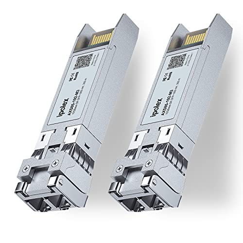 ipolex 10G SFP+ Transceiver, 10GBase-SR 850nm 300m Multimode LC Mini-Gbic Modul Kompatibel mit Ubiquiti UF-MM-10G, Cisco SFP-10G-SR, TP-Link TXM431-SR, Meraki, Netgear etc. 2-Pack ipolex 10G SFP+ Transceiver, 10GBase-SR 850nm 300m Multimode LC Mini-Gbic Modul Kompatibel mit Ubiquiti UF-MM-10G, Cisco SFP-10G-SR, TP-Link TXM431-SR, Meraki, Netgear etc. 2-Pack von ipolex