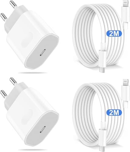 25W Schnellladegerät Ladekabel für iPhone 14/13/12/11/Pro Max/Mini/Plus/SE/Xr/X, 4-Pack USB C Ladegerät mit iPhone Schnellladekabel 2M von ipremium