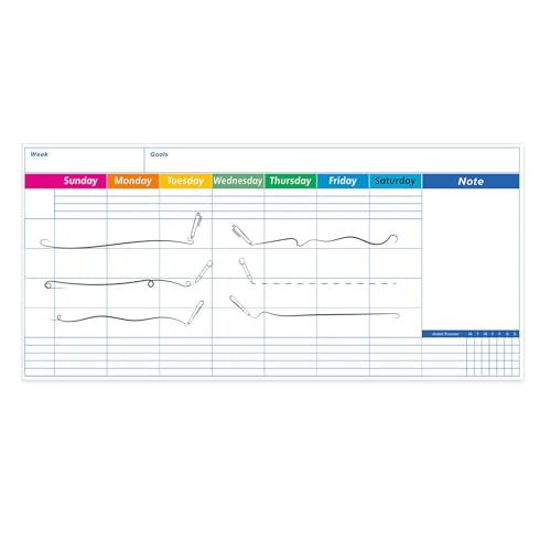 itrimaka Trocken abwischbare Kalendertafel für die Wand, Whiteboard-Kalender, 17 x 35 Zoll wöchentlicher/monatlicher trocken abwischbarer Organizer, Laminierter Monatsplaner, selbstklebender, von itrimaka