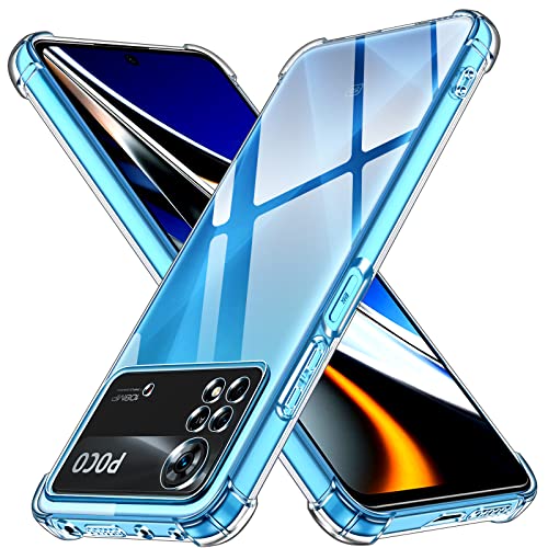 ivoler Klar Silikon Hülle für Xiaomi Poco X4 Pro 5G mit Stoßfest Schutzecken, Dünne Weiche Transparent Schutzhülle Flexible TPU Durchsichtige Handyhülle Kratzfest Case Cover von ivoler