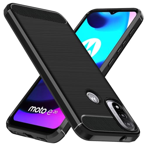 ivoler Silikon Hülle für Motorola Moto E20 / Moto E30 / Moto E40, [Militärischer Schutz] Stoßfest Handyhülle, Dünne Weiche Flexible TPU Kratzfest Schutzhülle Anti-Fingerabdruck Case Cover, Schwarz von ivoler