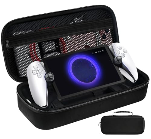 ivoler Tasche Kompatibel mit Playstation Portal Remote Player, Deluxe Harte Tragetasche Hülle Case mit schützender Aufbewahrungstasche aus Netzstoff für Playstation Portal [Anti-Drop] -Schwarz von ivoler