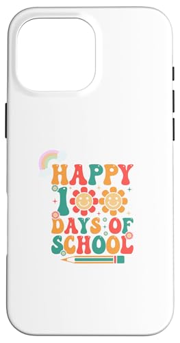 Hülle für iPhone 16 Pro Max Groovy Happy Happy Day, Schüler, süße Kinder, 100 Tage Schule von ivry