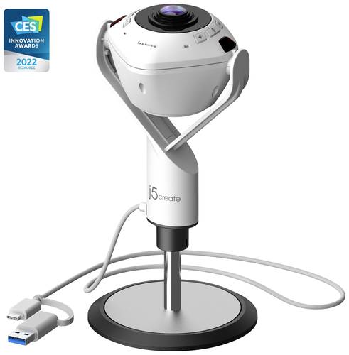 J5create JVU368-N Full HD-Webcam 1920 x 1080 Pixel 360° Erfassung, Mikrofon, Standfuß von j5create