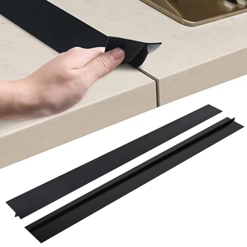 Ofen Spaltabdeckung 2 Stück, Spaltfüller, langer Spaltfüller, Dichtet verschüttete Flüssigkeiten zwischen Theke, Herd, Backofen, Waschmaschine und Küchengeräten (Schwarz, 21Inch/53.3cm) von jackfru