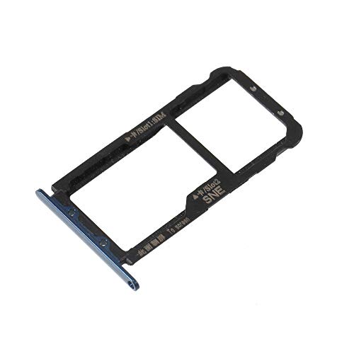 jbTec Dual SIM-Tray/SD-Card Karten-Halter kompatibel mit Huawei Mate 20 Lite - Slot Schlitten Rahmen, Farbe:Blau von jbTec