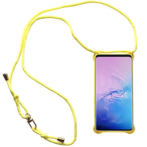 jbTec Handy Hülle mit Band zum Umhängen kompatibel mit Samsung Galaxy S10 (Dual SIM) - Handykette Kette, Farbe:Gelb von jbTec