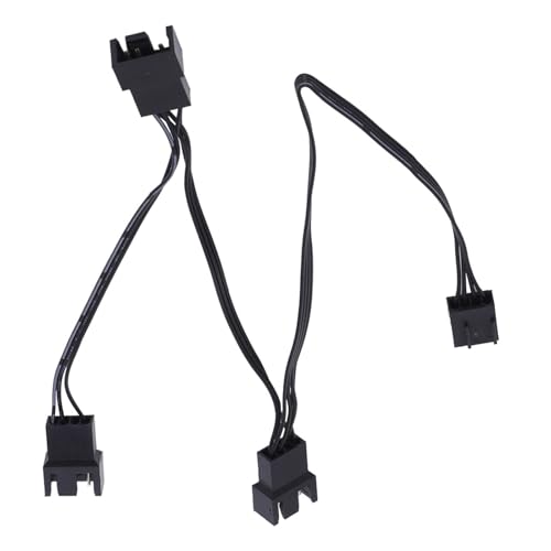 jdstty MultiFans Anschlusskabel, 4-poliges Lüfter-Splitterkabel für PC-Gehäuse, Kühlung, 30 cm Länge, schwarze Hülse, CPU-Kühler von jdstty