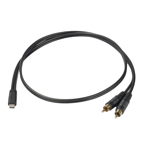 jdstty USB/USB C auf 2 RCA Soundkabel, Splitter, Ersatz für Telefon, Tablet, Heimkino, Verstärker, Lautsprecher, Stereo von jdstty