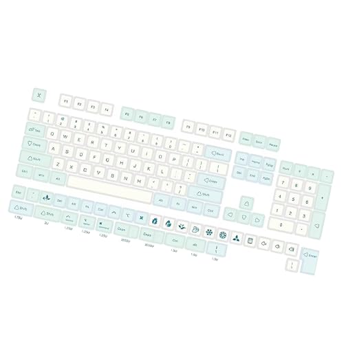 jdstty XDA Höhe Tastenkappen Set für mechanische Tastaturen, Ice Mint Thema, Wärme-Sublimationen für Gamer und Schreibkräfte von jdstty