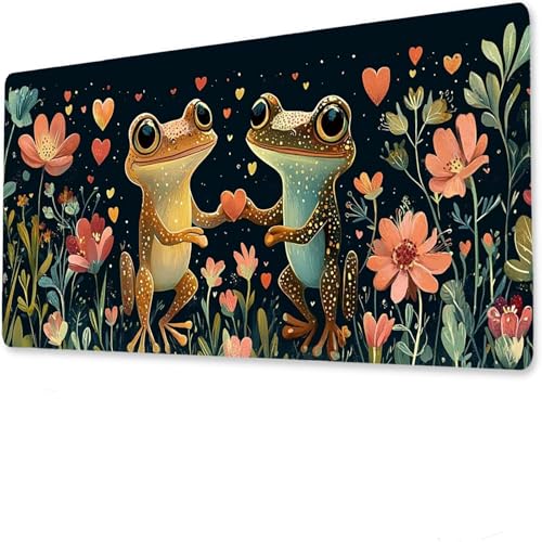 Frosch Mauspad, Große Anlage Schreibtisch Matte, Gaming Mousepad XXL 600x300x5mm, Anime Gaming Tastatur Matte, rutschfeste Gummibasis, Wasserdicht deskmat, Geeignet für den Heim- Bürogebrauch. N-1 von jeihenhg