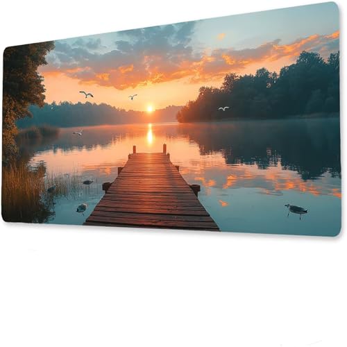 Tier Mauspad, Große Baum Schreibtisch Matte, Gaming mousepad XXL 1600x800x4mm, Anime Gaming Tastatur Matte, Rutschfeste Gummibasis, Wasserdicht deskmat, Tastaturpad für den Heim- und Bürogebrauch. V-9 von jeihenhg