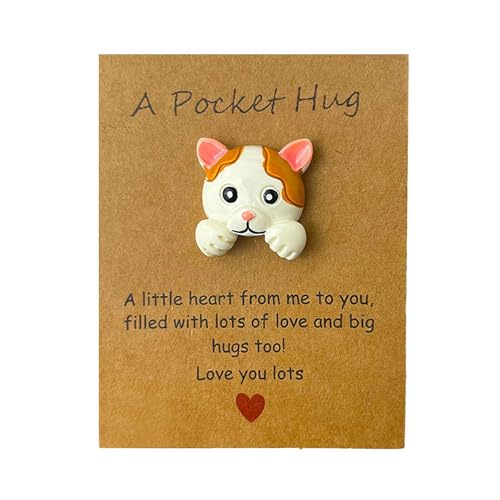 Little Resin Animal Pocket Hug Bulk Emotionale Unterstützung Geschenke mit positiver Karte, eine Pocket Hug Card Inspirierende Affirmation Geschenke für Familie Freunde Geburtstag Valentinstag von jileijar